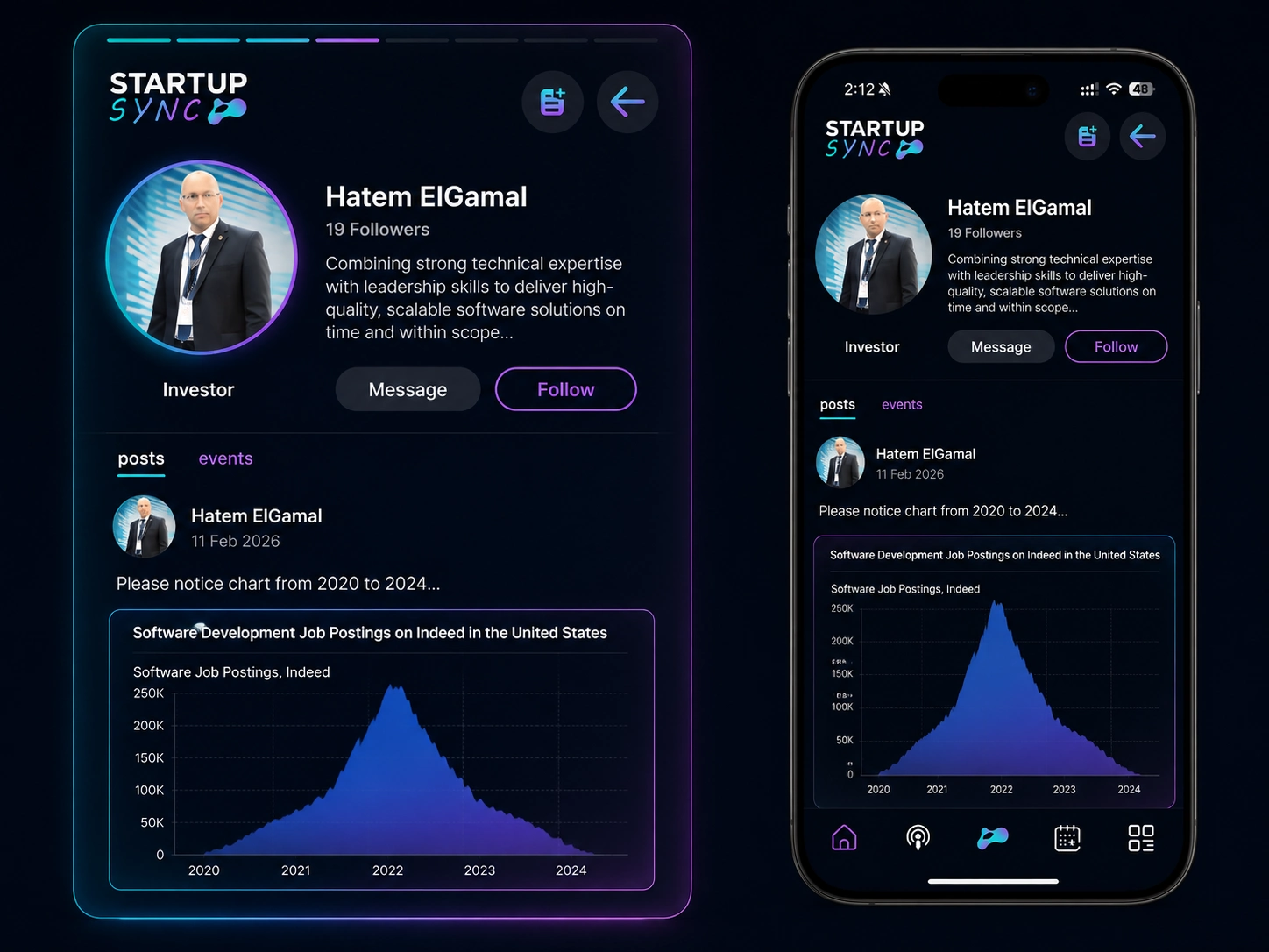 Startup Sync personal profile